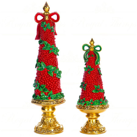 ALBERO CON AGRIFOGLIO E BACCHE SET/2 30/48CM